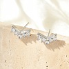 Brass Micro Pave Clear Cubic Zirconia Stud Earrings EJEW-R016-26P-06-1