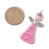 Glass Seed Beads Pendants PALLOY-MZ00381-01-2