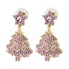 Alloy Dangle Stud Earrings EJEW-H173-02G-01-2