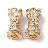 Rack Plating Brass Pave Clear Cubic Zirconia Beads KK-M285-12G-1