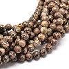 Natural Leopard Skin Jasper Round Bead Strands X-G-P072-45-10mm-1