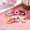 12Pcs 12 Colors Spray Painted Alloy Spring Gate Rings FIND-WR0010-44-4