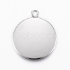 Tarnish Resistant 304 Stainless Steel Pendant Cabochon Settings STAS-E146-18P-25mm-2