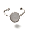 304 Stainless Steel Open Cuff Ring Components STAS-M057-01I-P-2