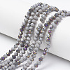 Electroplate Opaque Glass Beads Strands EGLA-A034-P8mm-F15-1