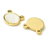 Ion Plating(IP) 304 Stainless Steel Pave Shell Bear Charms FIND-Z028-14G-2