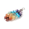 Chakra Natural Mixed Stone Chip Big Pendants PALLOY-JF01662-02-2