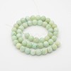 Natural Flower Amazonite Round Bead Strands G-P070-33-6mm-2