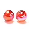 UV Plating Rainbow Iridescent Acrylic Beads OACR-G012-02-3