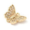 Brass Micro Pave Clear Cubic Zirconia Connector Charms KK-G503-35G-2
