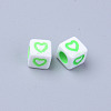 Opaque White Acrylic European Beads MACR-S273-51C-01-3