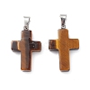 Natural Tiger Eye Pendants G-PW0006-02P-13-2