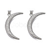 Brass Micro Pave Clear Cubic Zirconia Pendants KK-N227-140P-2