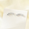 Brass Micro Pave Clear Cubic Zirconia Stud Earrings EJEW-R016-26P-15-2