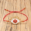 Glass Seed Braided Bead Bracelet with Double Tassel BJEW-A121-18B-3