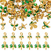 40Pcs 2 Styles Brass Enamel Eye Pin Peg Bails KK-TA0003-44-1