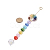 Natural & Synthetic Mixed Gemstone Tree with Glass Window Hanging Suncatchers HJEW-JM00853-03-3
