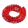 Transparent Electroplate Glass Beads Strands EGLA-Q132-6MM-01A-06-2
