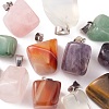 12Pcs 6 Style Natural & Synthetic Gemstone Pendants G-FS0001-35-3