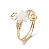 Natural Shell Cuff Ring RJEW-JR00645-01-1