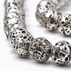 Electroplated Natural Lava Rock Beads Strands G-T098-01C-10-3