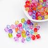 Mixed Color Chunky Dyed Transparent Acrylic Faceted Bicone Spacer Beads for Kids Jewelry X-DBB8mm-1