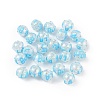 UV Plating Rainbow Iridescent Crackle Acrylic Enamel Beads OACR-I003-07-4