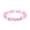 Synthetic Moonstone & Brass Beaded Stretch Bracelet for Women BJEW-JB08845-1