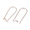 Ion Plating(IP) 304 Stainless Steel Hoop Earrings Findings Kidney Ear Wires STAS-L216-22A-RG-2