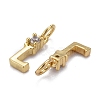 Brass Micro Pave Clear Cubic Zirconia Pendants ZIRC-Z011-35L-2