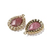 Natural Rhodonite Faceted Teardrop Pendants G-I375-01G-17-2