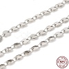 Anti-Tarnish Rhodium Plated 925 Sterling Silver Flat Round Link Chains STER-NH0001-27B-P-1