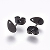 304 Stainless Steel Stud Earring Findings Ion Plating(IP) STAS-O119-11B-B-2