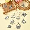 24Pcs 12 Style Tibetan Style Chandelier Component Links TIBEP-YW0001-73-5