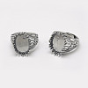 Adjustable Thailand 925 Sterling Silver Solitaire Ring Settings STER-P033-30AS-4