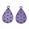 Spray Painted 430 Stainless Steel Filigree Pendants STAS-WH0047-78F-1