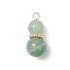 6Pcs 6 Styles Natural Green Aventurine & Carnelian & Rose Quartz & Yellow Jade & Amethyst & Tiger Eye Gourd Pendants PALLOY-JF04276-2