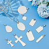20Pcs 10 Styles Stainless Steel Stamping Blank Tag Pendants STAS-WR0001-09-5