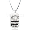 201 Stainless Steel To My Grandson Dog Tag Pendant Ball Chain Necklaces FS-WG527E6-24-1