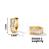 Exquisite Unisex U-shaped Brass Cubic Zirconia Hoop Earrings Fashionable Light Luxury RN4802-2-1