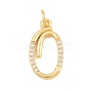 Brass Micro Pave Clear Cubic Zirconia Pendants CU-CBA7939-01O-G-1