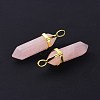 Natural Rose Quartz Pointed Pendants G-G025-01G-41-3