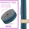 5 Yards Polyester Striped Jacquard Ribbon OCOR-WH0078-287C-2