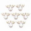 Brass Glass Rhinestone Pendants X-GLAA-S179-24A-RS-1