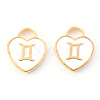 Light Gold Plated Alloy Enamel Pendants ENAM-R136-30-04-2