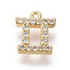 Golden Plated Brass Micro Pave Cubic Zirconia Charms X-ZIRC-L075-51H-1