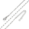 2MM 304 Stainless Steel Oval Link Chain Necklaces NJEW-D328-02P-2