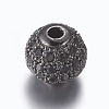 Brass Micro Pave Cubic Zirconia Beads ZIRC-E134-8mm-05B-1