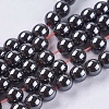 Non-magnetic Synthetic Hematite Bead Strands X-G-R193-19-4mm-1