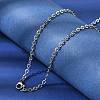 12Pcs 2.8MM 304 Stainless Steel Textured Cable Chain Necklaces for Men Women NJEW-H093-18P-01-3